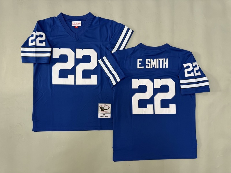 Men 2025 Nike Dallas Cowboys #22 E.Smith Blue Throwback Limited NFL Jersey 001->dallas cowboys->NFL Jersey